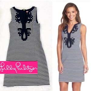 LILLY PULITZER | Janice Navy Striped Shift Dress | Small